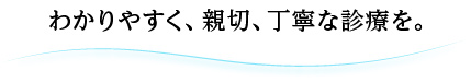 わかりやすく、親切、丁寧な診療を。